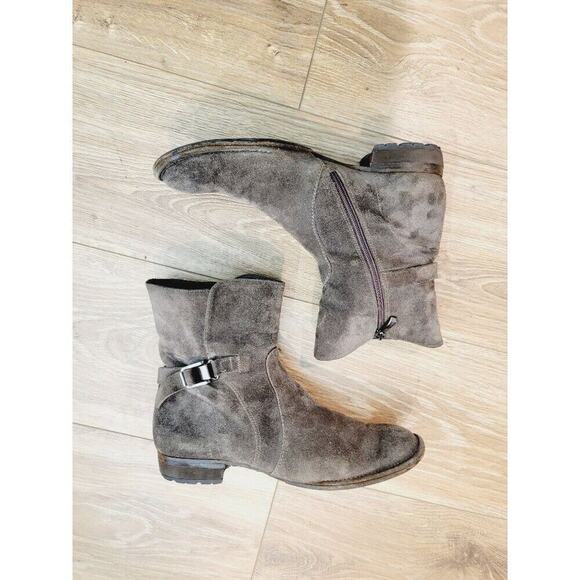 Alberto Fermani Ankle Boots Sueded Women's Distressed Boho Sz 40 Brown - Picture 6 of 10